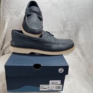 SPERRY NEW Mens 2-Eye Boat Shoes Loafer US 12M Navy Leather Slip On Double Sole